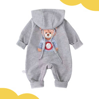 Combinaison pour bébé printemps, vêtements 100% coton à manches longues avec fermeture éclair, motif ours de dessin animé, vêtements pour bébés de 0 à 5 ans, pour nourrissons et tout-petits
