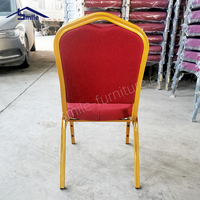 Chaise de banquet empilable en acier, stable, moderne, pour intérieur, pieds en métal doré, tissu, hôtel, mariage, approvisionnement direct d'usine