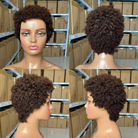 Perruques Lace Front Courtes Bob Ondulées Noires pour Femmes, 100% Cheveux Humains Vierges, Fabriquées à la Machine, Vente en Gros