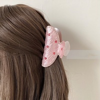 Diamant Coeur Rose Acétate Cheveux Griffe Doux Dos Tête Cheveux Requin Clip Cheveux Bandeau Décoratif