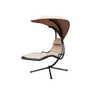Patio hamaca columpio chaise lounge silla <span class=keywords><strong>con</strong></span> Extended Canopy paraguas y soporte para patio trasero al aire libre uso - Product Image 1