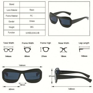 Gafas de Sol Retro Personalizadas 2023 con Revestimiento de Espejo, Ovaladas, Estilo Y2K, UV400, Rectangulares Irregulares para Hombre y Mujer - Product Image 6