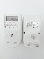 Interruptor de Tiempo Digital Programable de 24 Horas Tipo MCB con Enchufe del Reino Unido, Ciclo de Repetición Infinito, Temporizador Intermitente, Enchufe Eléctrico IP20