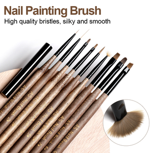 Pinceau à ongles en bois de 9 tailles, pinceau à liner pour ongles, pinceau à motifs rayés, pinceau à peinture, pinceau à gel UV acrylique, stylo à dessin et à sculpture - Product Image 1