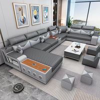 Ensemble de canapés modernes en tissu, grand canapé sectionnel en U pour salon, combinaison de meubles minimalistes pour la maison, tissu technologique