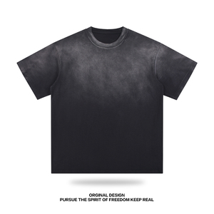 T-shirt Oversize da Uomo Casual in Cotone/Fibra di Bambù 250gsm, Stile Hip Hop, con Tessuto Lavorato a Maglia Anti-restringimento e Design Neutro - Product Image 1