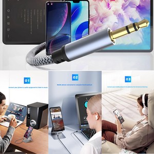 Câble <span class=keywords><strong>audio</strong></span> auxiliaire 3,5 mm avec conducteur en cuivre, câble d'extension <span class=keywords><strong>audio</strong></span> <span class=keywords><strong>pour</strong></span> voiture avec double connecteur <span class=keywords><strong>pour</strong></span> PC et écouteurs de smartphone - Product Image 4