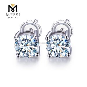 Pendientes de Diamante Cultivado en Laboratorio de 1 Quilate con Certificado IGI, Oro Sólido de 10K, 14K o 18K, Joyería Messi - Product Image 1