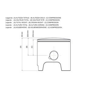 Piston 2T Ø 50 avec axe Ø 12 et 1 bague rectangulaire taille 0 - Product Image 2