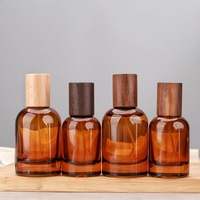 Flacon de parfum en verre ambré de haute qualité 30 ml 50 ml, boîte personnalisée, nouveau design avec pulvérisateur et impression sérigraphique