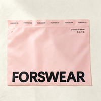 Sac d'emballage personnalisé en CPE rose mat avec fermeture éclair, pochette refermable en plastique pour vêtements, t-shirts, sweats à capuche et autres articles vestimentaires