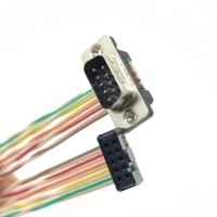 Cable plano de 10 pines IDC hembra de 2,54 mm a conector macho D-SUB DB9 de 9 pines