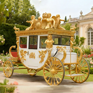 Eco Friendly Battery Operated Electric Royal Carriage Retro European Horseless Cart Custom <b>Painting</b> For Wedding Scenic Spot Use - Product Image 6