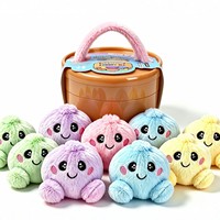 Peluche anti-stress à presser en forme de boulette avec cuiseur vapeur surprise, adorable peluche de camping en forme de boulette avec cuiseur vapeur pour enfants