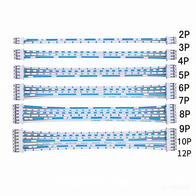 XH 2.54mm Blue-White Ribbon Cable 2P3P Single/Double Head Connector Wire Harness PH2.54 Pitch Flat Cable for PCB Board-to-Board