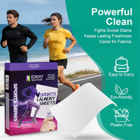 Feuilles de lessive sportives hypoallergéniques parfumées KELEE pour l'élimination des taches de sueur, parfum Lin Frais, vente en gros, portables