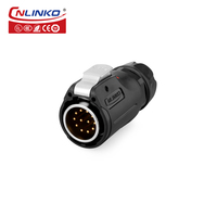Connecteur électrique femelle M24 pour aviation, prise 12 broches 110V, avec boîtier étanche en plastique pour câblage et signal automatique