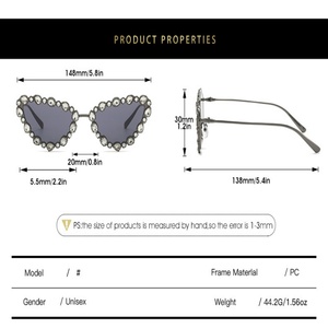3562 New Arrival Personality Cat Eye Diamond Metal Triangle Ins Style Women Shades Vintage <b>Sunglasses</b> - Product Image 3