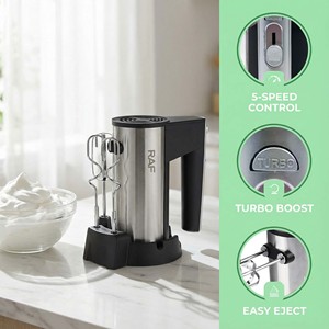 Batteur à main électrique écologique, 5 vitesses avec fonction Turbo Boost et fonction d'éjection facile, en plastique PP - Product Image 2