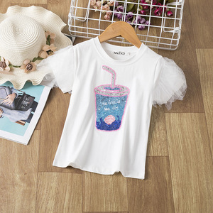 Camiseta de Verano 2022 para Niños, Camiseta de Manga Corta con Estampado de Dibujos Animados, Ropa para Niños Pequeños, Ropa de Cumpleaños para Niñas - Product Image 4