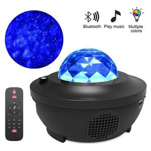 Lámpara láser estrellada, proyector de música de diente azul, USB, Control remoto, cielo completo, estrella, luz Led nocturna pequeña - Product Image 4