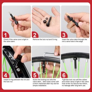 Tige de valve de vélo en alliage d'aluminium, type français, avec trous latéraux, pour pneu tubeless de vélo de route - Product Image 4