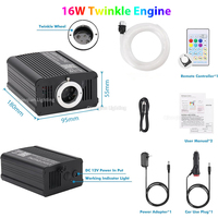 Kit de lumières LED RGBW scintillantes pour plafond de voiture et maison, 16W, avec contrôle par application et sonore, 0,75 mm, 600 pièces, 3M, IP54
