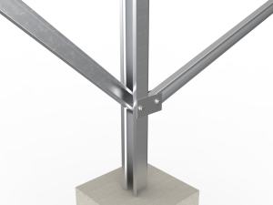 Support de montage de panneau solaire en alliage d'<span class=keywords><strong>aluminium</strong></span> à <span class=keywords><strong>double</strong></span> renfort, configuration en ligne à poteau unique, pour utilisation sur <span class=keywords><strong>toit</strong></span> ou au <span class=keywords><strong>carport</strong></span>, résistant aux fort vents - Product Image 4