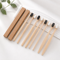 Brosse à dents ultra douce, biodégradable, 10000 poils, noir et blanc, fibres nano, logo gravé au laser, pour usage domestique, 12g, 19cm