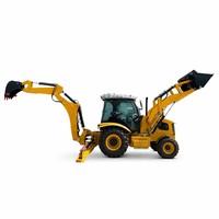 Excavadora de Ruedas Confiable con Retroexcavadora 4x4, Cargador Hidráulico, Cucharón de 1.3m, Motor Yuchai, Bomba Dingfeng, 50-75HP, Alto Momento de Carga, 2 en 1