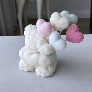 Qixi เทียนหอมกลิ่นกุหลาบหมีพร้อมของขวัญด้วยมือสำหรับวันวาเลนไทน์บรรยากาศที่สร้างสรรค์ตกแต่งบ้านรูปหมี - Product Image 2