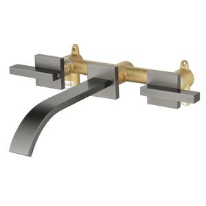 Lavabo encastré entièrement en laiton avec robinet <span class=keywords><strong>noir</strong></span> Bassin séparé à trois voies avec robinets de lavabo dissimulés <span class=keywords><strong>Mitigeur</strong></span> d'évier - Product Image 5