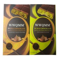 Chocolat de Dubaï Fait Main Vente en Gros Usine, Barre de Chocolat Croustillante Pistache-Noisette Saveur Dubai