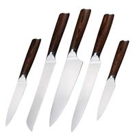 Couteau Santoku de cuisine de 7 pouces en acier à haute teneur en carbone 1.4116 avec manche en bois Pakka