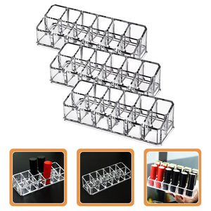 Wholesale Lipstick <b>Storage</b> Box 12 Slot Sturdy Organizer Lip Gloss Brushes Eyebrow Pencils Cosmetic Holder <b>Makeup</b> Display Desktop - Product Image 5