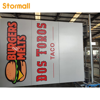 Panneau publicitaire LED rectangulaire sur pied Stormall personnalisé pour extérieur, haute luminosité 5000 lumens, étanche IP65, en alliage d'aluminium