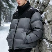 Veste matelassée slim fit avec logo personnalisé, veste d'hiver en duvet pour homme, imperméable et respirante