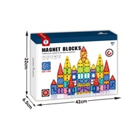 EPT 100 pièces de tuiles magnétiques à surface diamantée, ensemble de blocs de construction en verre coloré 3D, tuiles magnétiques de 7,5 cm, jouet STEM pour enfants de 3 ans et plus