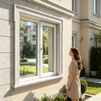 Ventana Abatible y Giratoria de PVC de Múltiples Cámaras, Eficiente Energéticamente, para Balcón de Apartamento Urbano, Antideformación, Personalizable