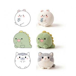 Peluche personnalisée de haute qualité, mignonne et kawaii, en forme de cheval assis marron, type ours en peluche - Product Image 2
