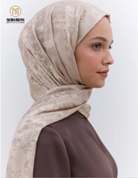 Villus Rose Personnalisable Conception Satin Soie Ethnique Bandanas 110*110cm Imprimé Carré Hijab Écharpe Musulman Bébé Tudung En Gros