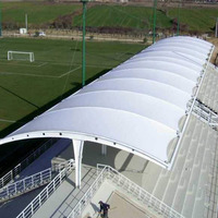 Estructura de Membrana Tensada de PVDF Resistente al Viento para Exteriores, Moderna, Personalizada, para Estadios Deportivos, Cubierta para Gradas
