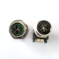 Pabrik Cina Kode X M12 PCB Mount 8 Pin Konektor Cetak Miring Vertikal Perempuan