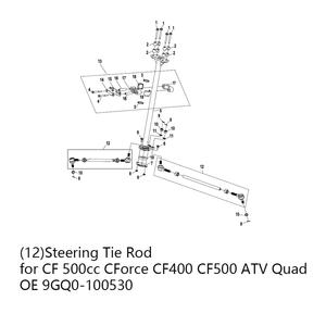 Barra de Dirección para CF CF400 CFORCE 450 CF500 520 550 ATV UTV 400CC <span class=keywords><strong>450CC</strong></span> 500CC 520CC 550CC OE 9GQ0-100530 Piezas de Motocicleta - Product Image 3