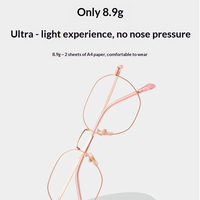 Monturas de Gafas Ultraligeras Retro de Titanio Puro, Unisex, con Aro Completo, que Favorecen el Rostro, para Miopía, con Protección Anti Luz Azul