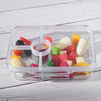 Aohea Boîte à bento Tritan transparente à 4 compartiments pour aliments Boîte à lunch isolée en plastique Boîte à lunch pour enfants adaptée au micro-ondes