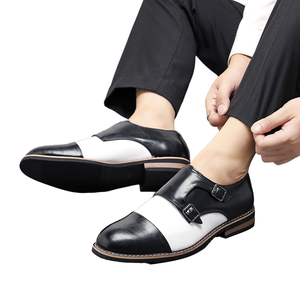 Men's Solid <b>Pointed</b> <b>Toe</b> Leather Summer Autumn <b>Flat</b> Slip-on Lace-Up Loafers Dress Shoes Black Wedding Shoes - Product Image 1