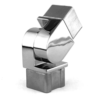 Support de main courante carré 40x40mm, connecteur réglable avec finition polie miroir brossé pour rampe d'escalier