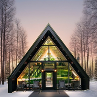 Villa de Lujo Moderna de Dos Pisos, Estructura de Acero de Instalación Rápida, Casa Prefabricada en Forma de A, Diseño de Contenedor Triangular, Estilo Lujoso