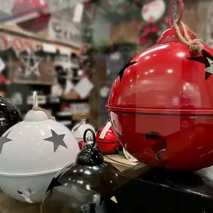 Sino de Natal Jingle Bell 24 polegadas de metal multicolorido grande sino de metal para decoração de festa de Natal decoração de árvore de Natal